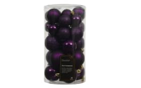 Weihnachtskugel-Set, violet, 6 cm