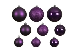 Weihnachtskugel-Set, violet, 6 cm