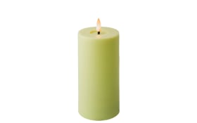 LED Kerze, grün/warmweiß, 17 cm