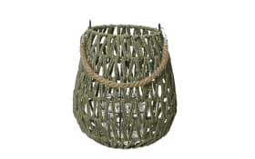 Laterne, Jute, grün, 24 cm