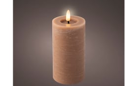 LED Kerze, hellbraun, 15 cm