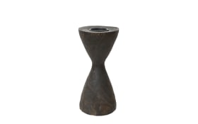 Kerzenhalter, Paulowniaholz dunkelbraun, 20 cm