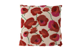 Kissen Mohnblumen, rot/weiß, 43 x 43 cm