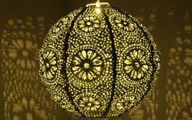 Solar-Laterne, rund, orange, 25 cm