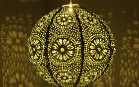 Solar-Laterne, rund, braun, 25 cm