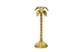Kerzenhalter Palme, goldfarbig, 27,5 cm
