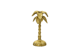 Kerzenhalter Palme, goldfarbig, 17,5 cm