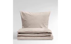 Bettwäsche Mako-Satin Seersucker, beige, 135 x 200 cm
