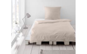 Bettwäsche Mako-Satin Seersucker, beige, 135 x 200 cm