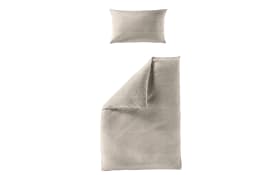 Bettwäsche Mako-Satin Seersucker, beige, 155 x 220 cm