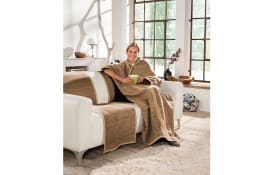 Jacquard Wohnmantel Fano, Baumwollmix, braun/camel, 150 x 200 cm