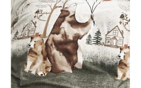 Biberbettwäsche Panda, Baumwolle, jade, Bärenmotiv, 135 x 200 cm