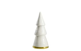 Deko-Weihnachtsbaum, weiß/gold, 16 cm
