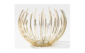 Teelichthalter aus Metall in gold, 12 cm