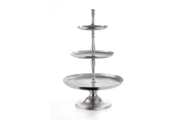 Etagere 3-stöckig in silber, 42 x 80 x 42 cm