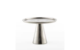 Deko-Platte auf Fuß in silber, 27 x 19 x 27 cm