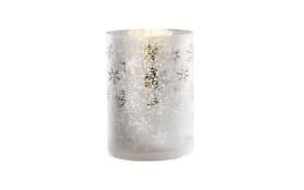 Windlicht aus Glas, silber, 12,5 cm
