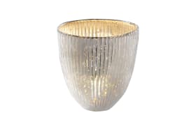 Windlicht aus Glas, antik weiß, 18 cm