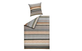 Flanell-Bettwäsche Felice, natur/braun, 135 x 200 cm