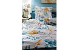 Satin-Bettwäsche Penelope, rauchblau, 135 x 200 cm