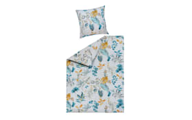 Satin-Bettwäsche Penelope, rauchblau, 135 x 200 cm