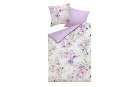 Wendebettwäsche Satin Violetta, weiß/violett, 135 x 200 cm