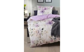 Wendebettwäsche Satin Violetta, weiß/violett, 135 x 200 cm