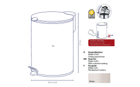 Kosmetikeimer, beige matt, 5 Liter