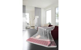 Plaid /Decke, grau, Eisbär, 130 x 170 cm