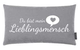 Kissen, Schriftzug Lieblingsmensch, grau, 30 x 50 cm
