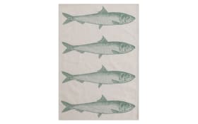 Geschirrtuch Fisch, grau/grün, 50 x 70 cm