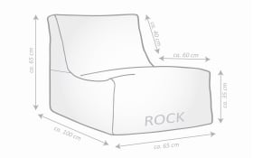 Sitzsack Rock Santorin, gelb/weiß, 65 x 65 x 100 cm