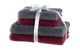 Handtuch-Set Basis Clash, flanell/burgundy
