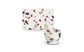 Servier-/Schneideplatte Terrazzo, bunt, 30 x 20 cm