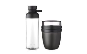 Lunchpot Ellipse/Trinkflasche Vita, Nordic black, 2-teilig