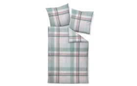 Mako-Satin Bettwäsche moments, grün/rosa, 135 x 200 cm