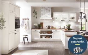 Einbauküche Yvante, seidengrau, inkl. Miele Elektrogeräte