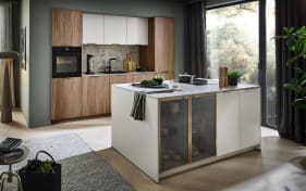 Einbauküche Toronto/Perfect Soft, Ulme/Mocca, inkl. Bosch Elektrogeräte