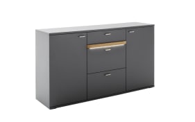 Sideboard Marsalla, Royal grey ,Balkeneiche massiv geölt, inkl. Front LED-Beleuchtung