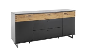 Sideboard Cesena, schwarzgrau/Wildeiche