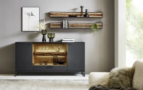 Sideboard Runa, Kerneiche natur/anthrazit, Breite 192 cm
