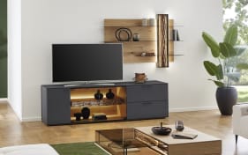 Wohnwand Runa, Kerneiche natur/anthrazit