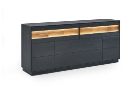 Sideboard Kilva, Kernesche anthrazit gebeizt massiv