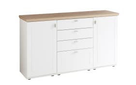 Sideboard Idamo, Tonweiss matt, Alteiche Nachbildung