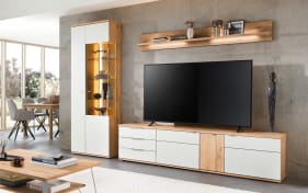 Wohnwand Berghe, Balkenbuche/weiß