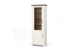 Vitrine Lancaster, Weiß/Artisan Eiche Nachbildung, inkl. LED Beleuchtung