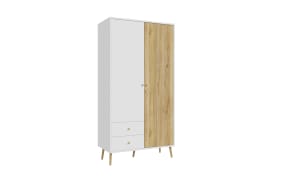 Kleiderschrank Harllson EasyKlix, weiß/Mauvelle Eiche-Nachbildung, 104,5 cm
