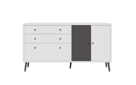 Sideboard Harllson EasyKlix, weiß/grau, 159,2 cm