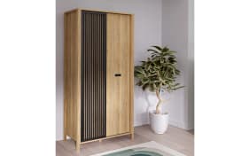 Kleiderschrank Jytana, Mauvelle Eiche-Nachbildung/schwarz