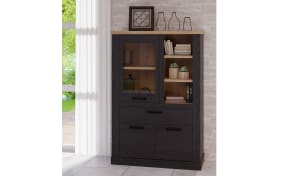 Glasvitrine Duro, Riviera Eiche/Cabezone Eiche-Nachbildung, 160,3 cm